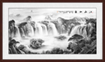 新中式灰色新山水画