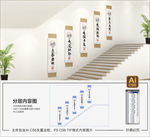国学楼梯文化墙