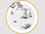新中式圆形装饰画