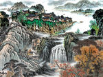 山水国画背景墙