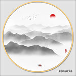 圆形山水画