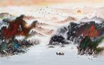 新中式抽象山水装饰画