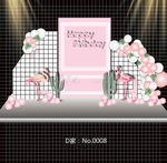 INS网格火烈鸟宝宝宴效果图