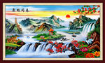 风景画 鹿鹤同春