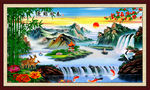 风景画 鹿鹤同春