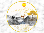 新中式圆形装饰画北欧装饰画