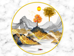 新中式圆形装饰画