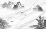 简约山水无框画 TIF分层