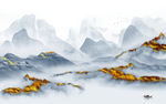 新中式最新山水画 tif分层