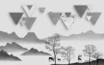 几何简约山水画 tif分层