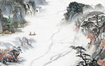 国画爵士白山水画 tif分层