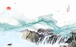 简约唯美山水画 tif分层