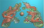 龙凤墓碑帽头精雕图浮雕图灰度图