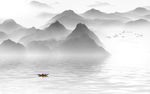 山水背景墙 水墨山水