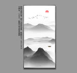 意境山水玄关新中式装饰画