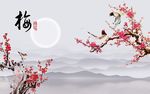 喜上眉梢电视背景墙