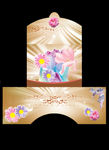鲜花美容 贴纸金盒 分层效果图