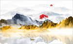 水墨山水背景墙