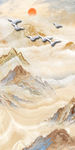 新中式高山玄关晶瓷装饰画