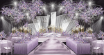浪漫白紫色婚礼舞台区效果图