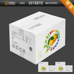 高档桃子水果瓦楞纸箱包装平面图