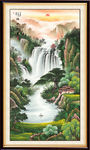 高山流水山水国画山水国画