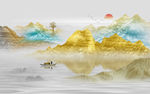 金色山水画