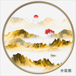 金色水墨画