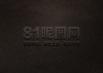 皮革字体样式效果样机