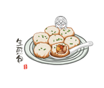 手绘生煎包