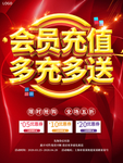 会员充值多充多送促销海报