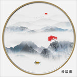 圆形山水装饰画