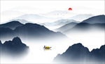 水墨山水背景墙 山水画 山水