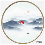 圆形山水装饰画