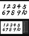 素材 毛笔数字