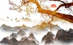 大树山水电视背景墙