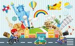 卡通儿童游乐场背景墙图片