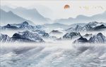 国画山水电视背景墙