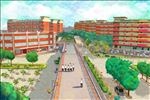 手绘金山中学校园美景