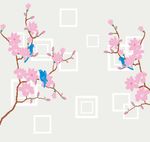 花鸟图玉兰花硅藻泥背景墙