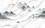 高端大理石纹山水背景墙