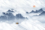 意境大理石山水画