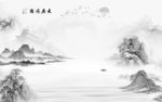 宁静大气山水画 TIF分层