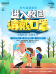 进入校园请佩戴口罩展板