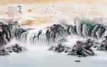 水墨山水背景墙