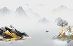 意境 轻奢风山水画 tif分层