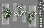 婚礼白绿色花艺素材