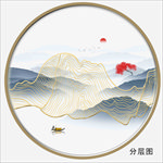 线条山水画