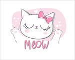 猫 粉色猫 卡通