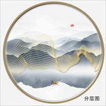 禅意金线山水